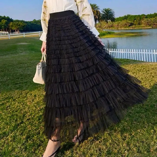 Fluffy Fairy Mesh Layered Ruffle Skirt