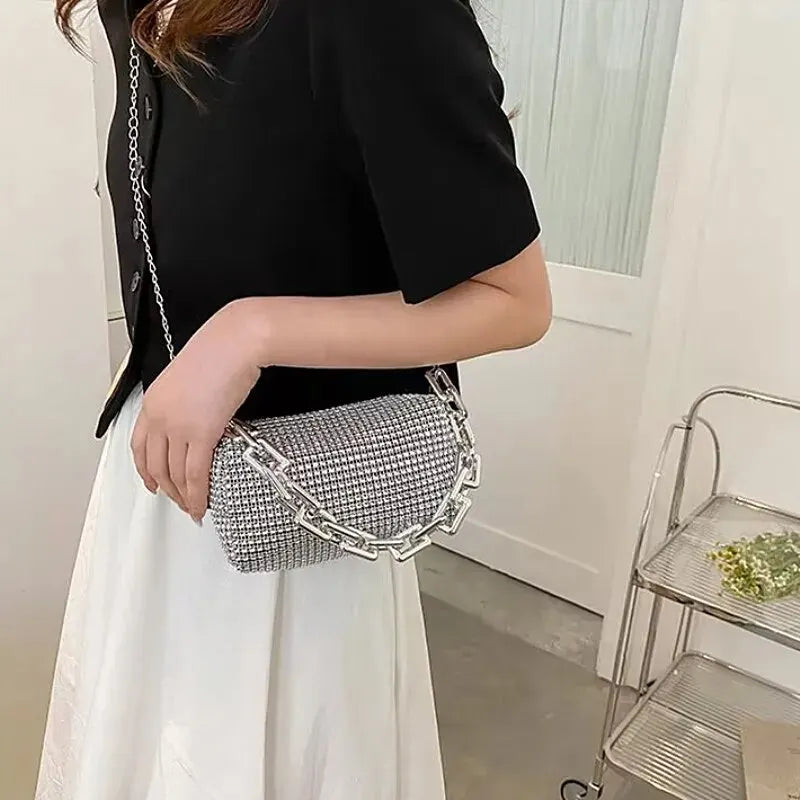 Luxury Rhinestone Mini Bucket Bag