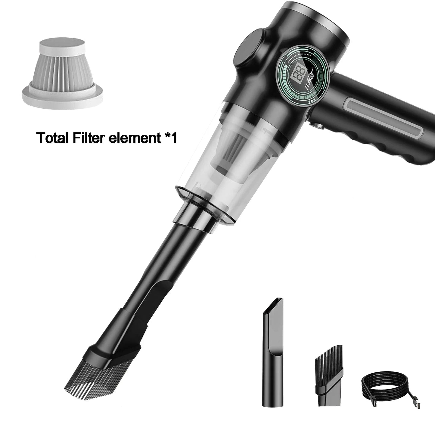 Xiaomi 1290000Pa 5-in-1 Cordless Car Vacuum Cleaner Portable Strong Suction Vacuum Cleaner Handheld Mini Car Appliance