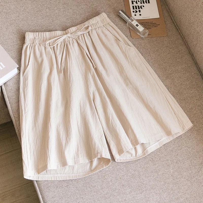Women's Cotton Linen Casual Shorts