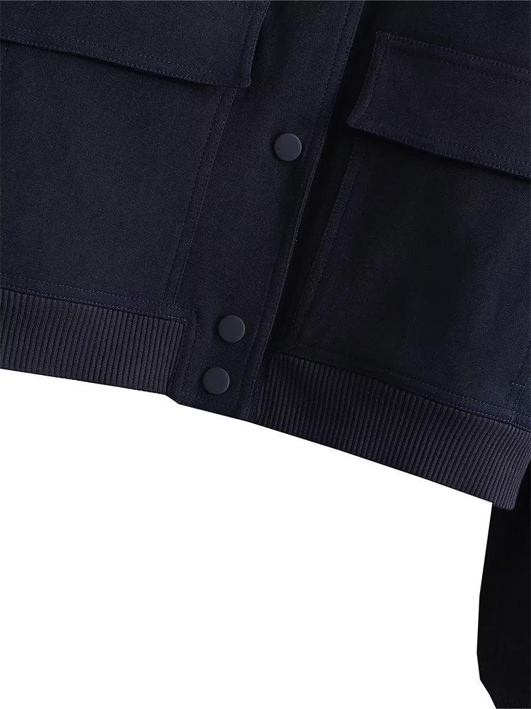 Women's Classic V-Neck Bomber Jacket