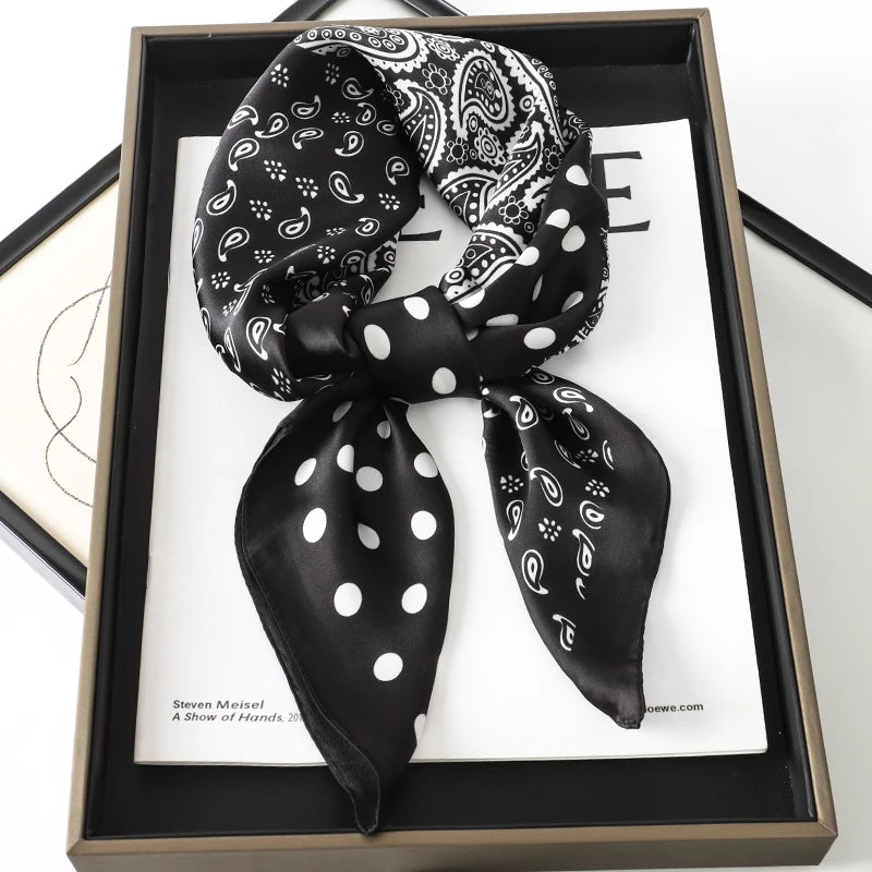 RUNMEIFA Luxury Silk Square Scarf