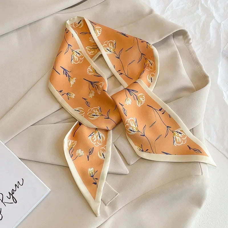 Luxury Silk-Feel Ribbon Scarf