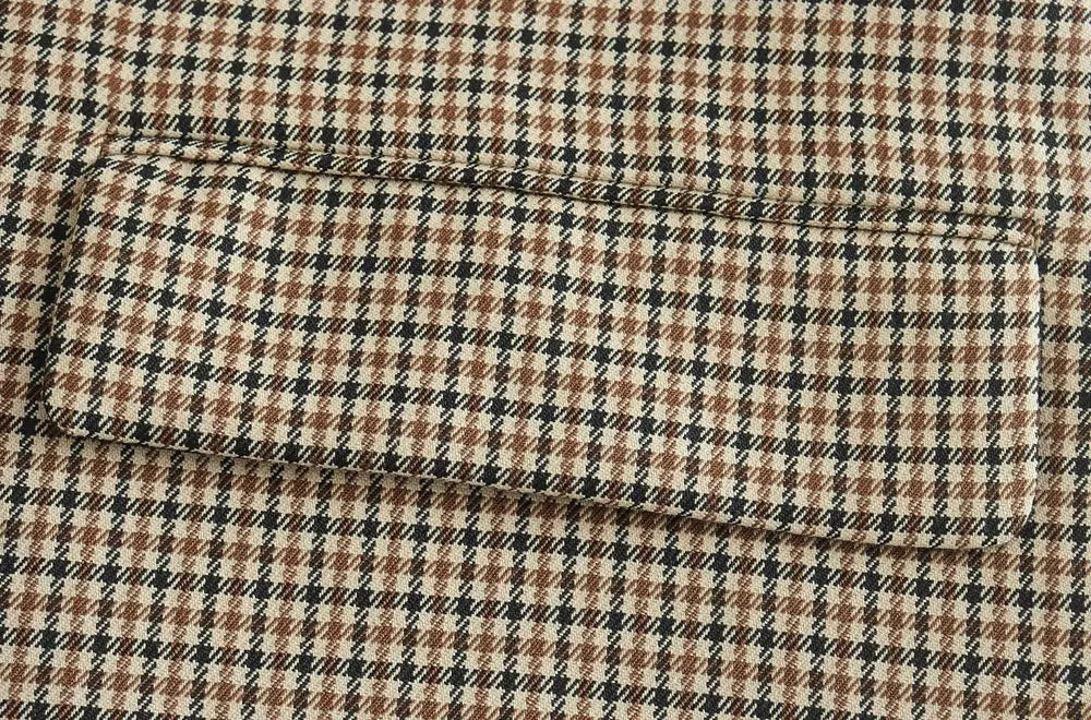 Classic Double Breasted Plaid Blazer