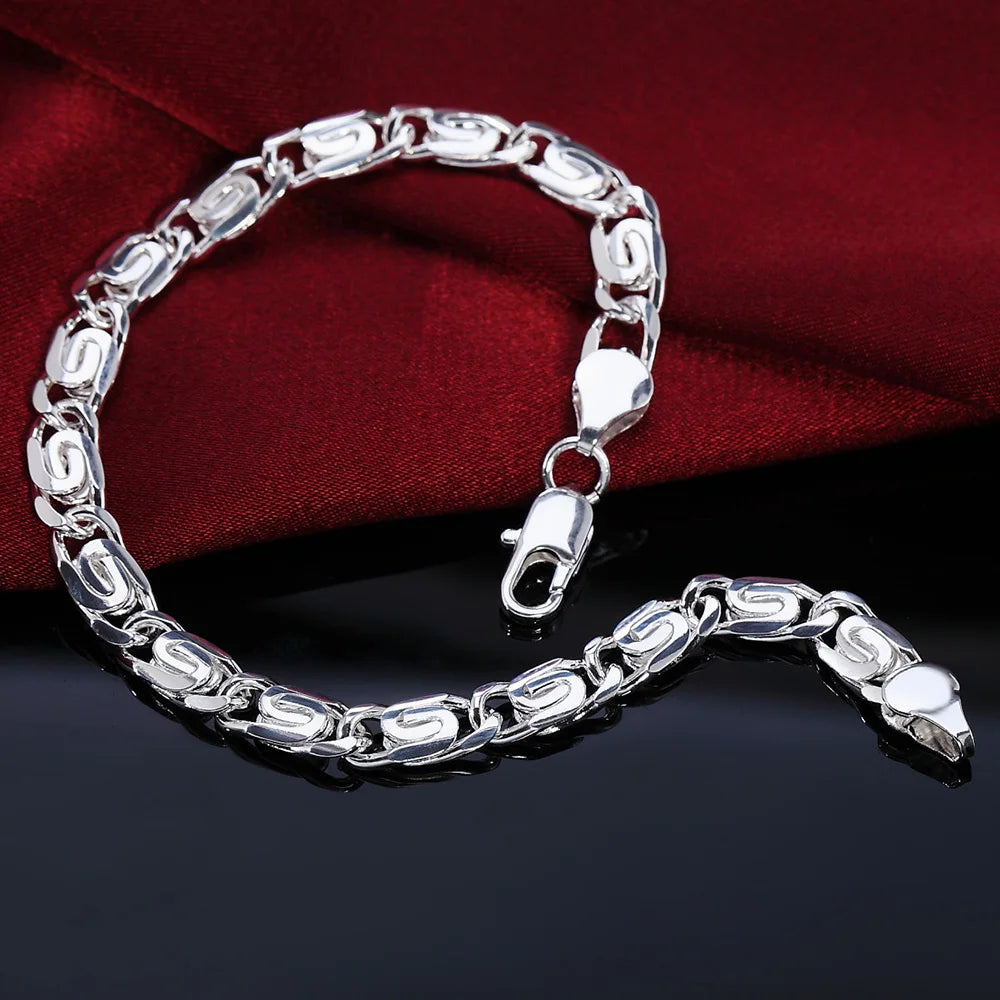Handcrafted 925 Sterling Silver Twisted Rope Bracelet