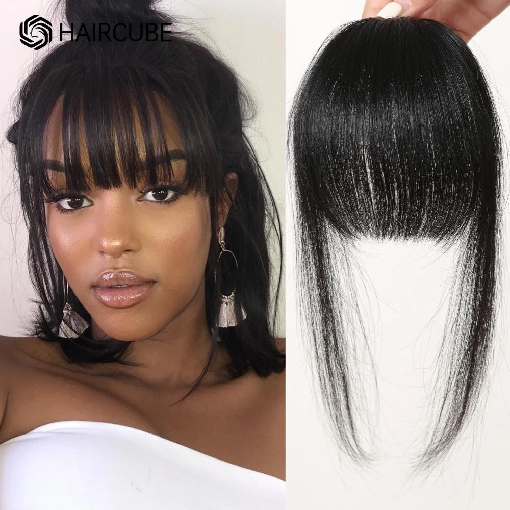 Premium Remy Human Hair Bangs with Temples