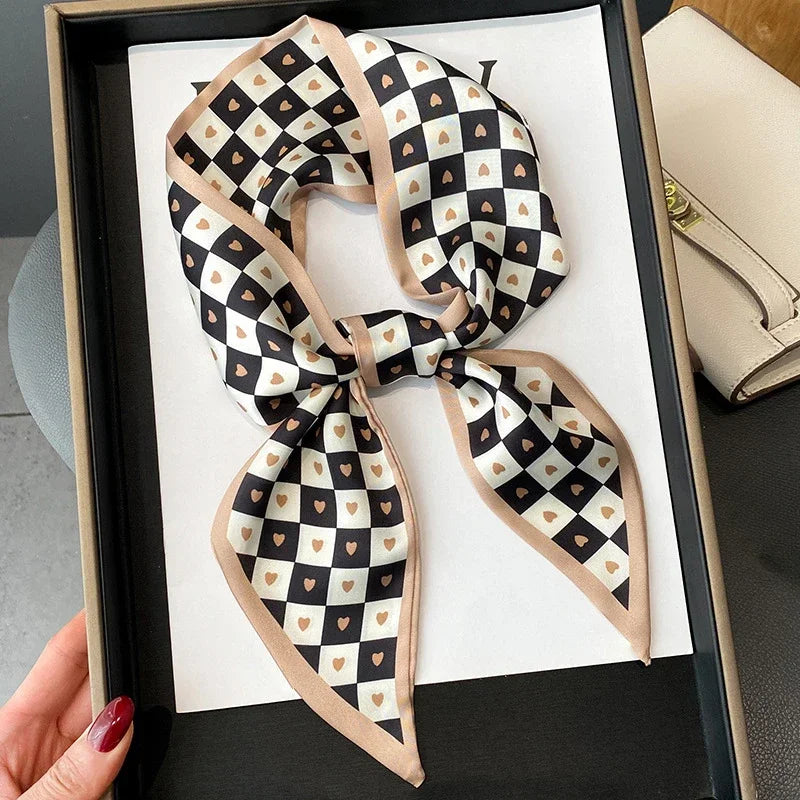 Luxury Silk-Feel Ribbon Scarf