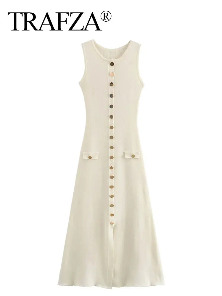 Elegant Solid Knitted Dress