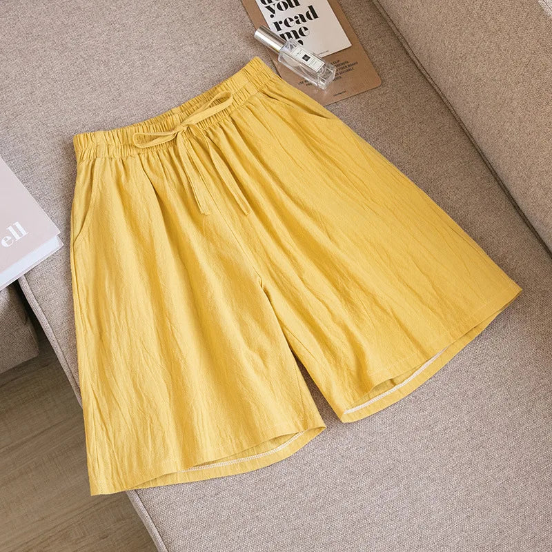 Women's Cotton Linen Casual Shorts