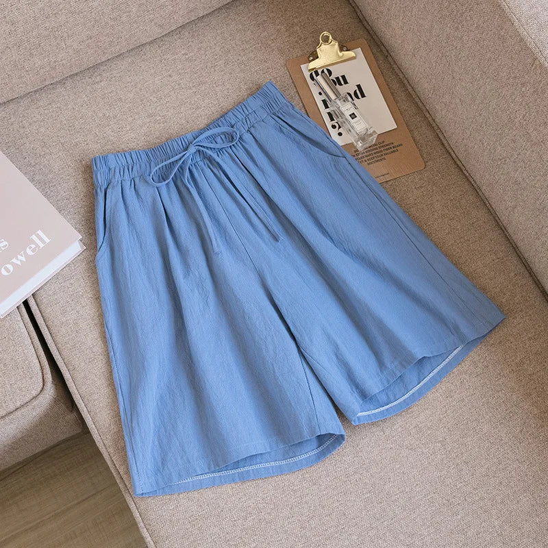 Women's Cotton Linen Casual Shorts