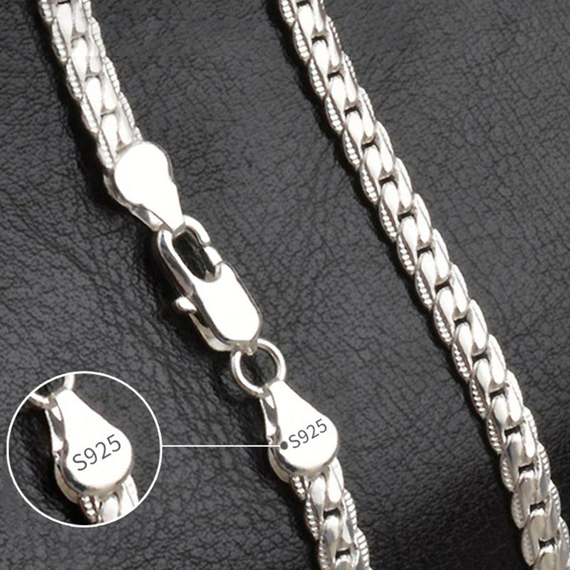 S925 Sterling Silver Cuban Link Chain Necklace
