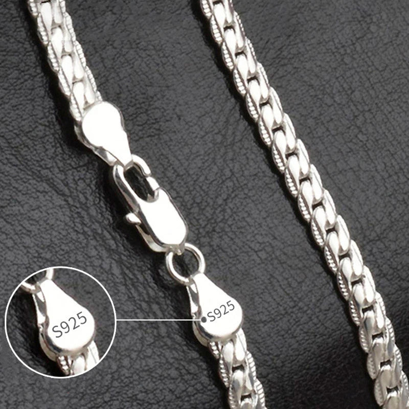 S925 Sterling Silver Cuban Link Chain Necklace
