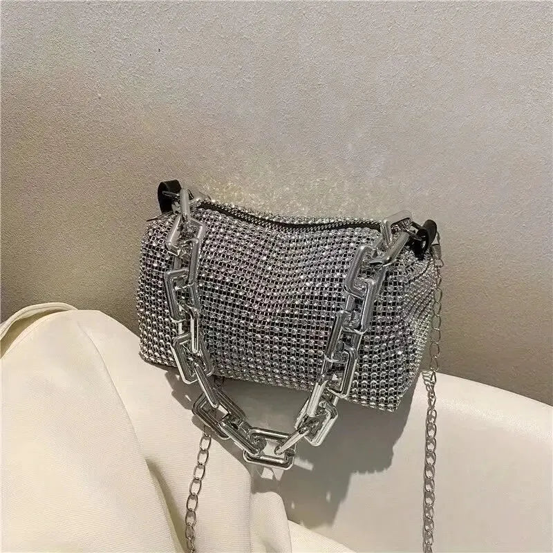 Luxury Rhinestone Mini Bucket Bag