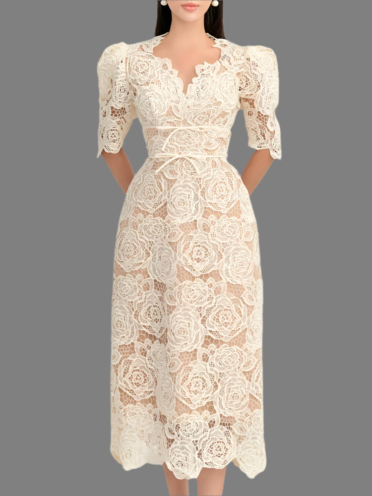 Elegant Fashion Slim Casual Lace Dress