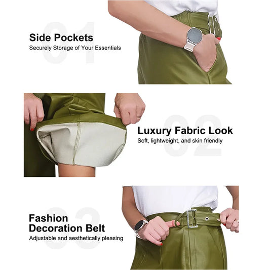 Premium High-Waisted Wide Leg Trousers with Pleated Design & Pockets