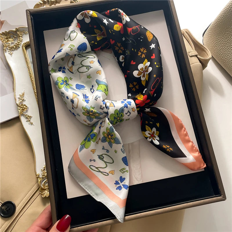 Premium Square Silk-Feel Scarf