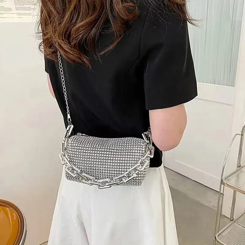 Luxury Rhinestone Mini Bucket Bag