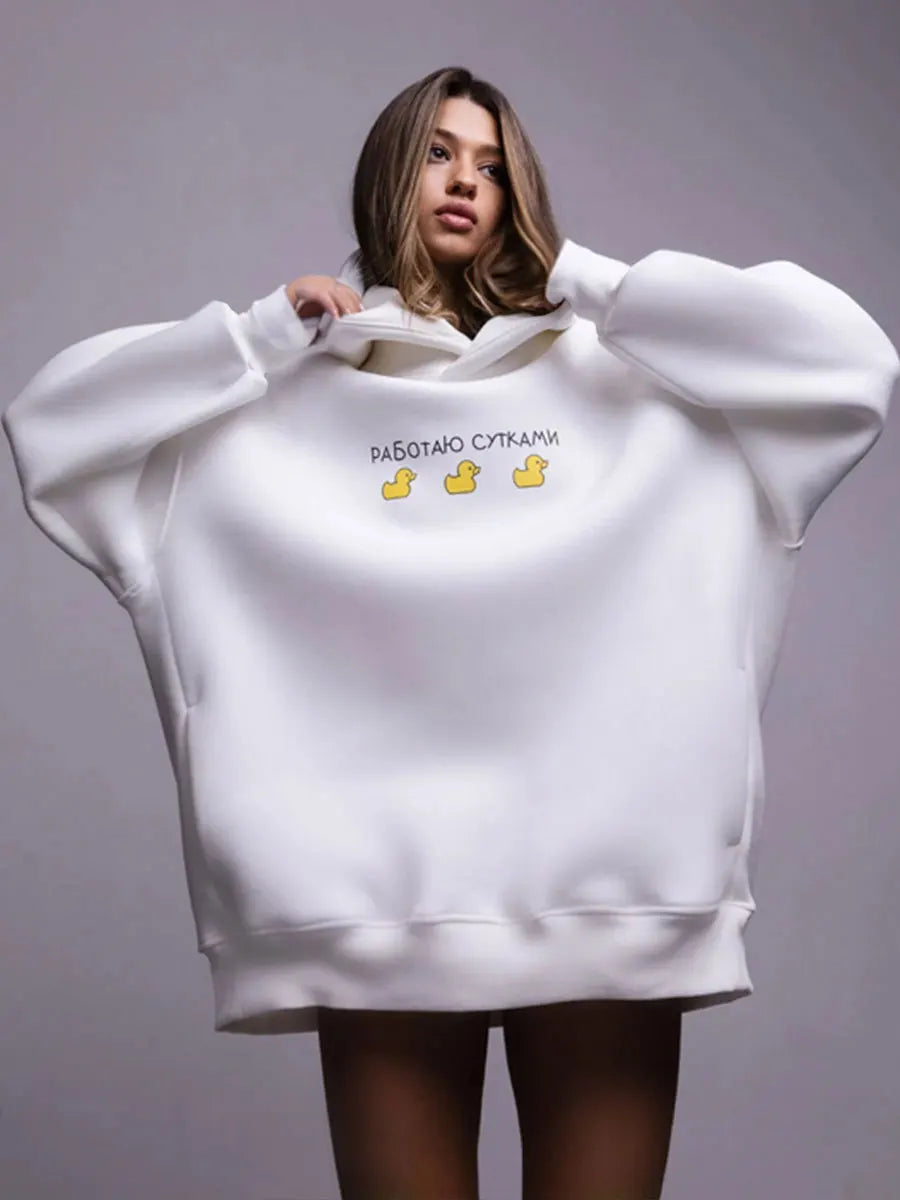 Women's Duck Print Oversized Hoodie